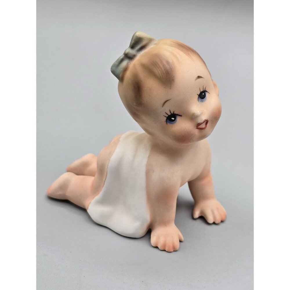Vintage 1961 Napcoware Baby w/ Bow In Hair Ceramic Figurine #C4909S